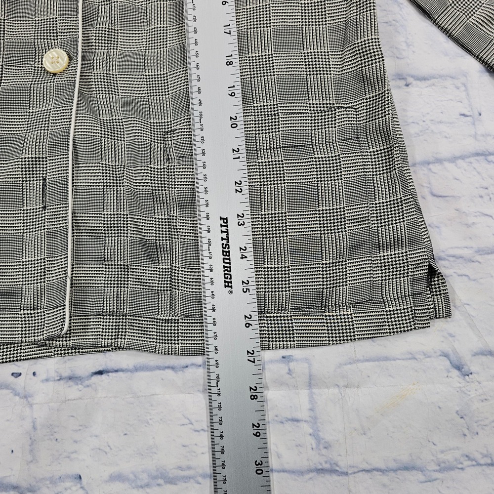 Lauren Ralph Lauren Pajama Top Womens M Black Glen Plaid Button Loungewear VTG - Picture 3 of 10